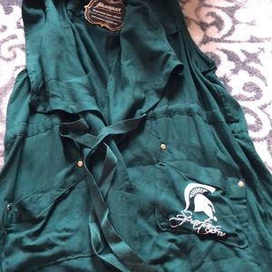 Game day couture Michigan state MSU vest